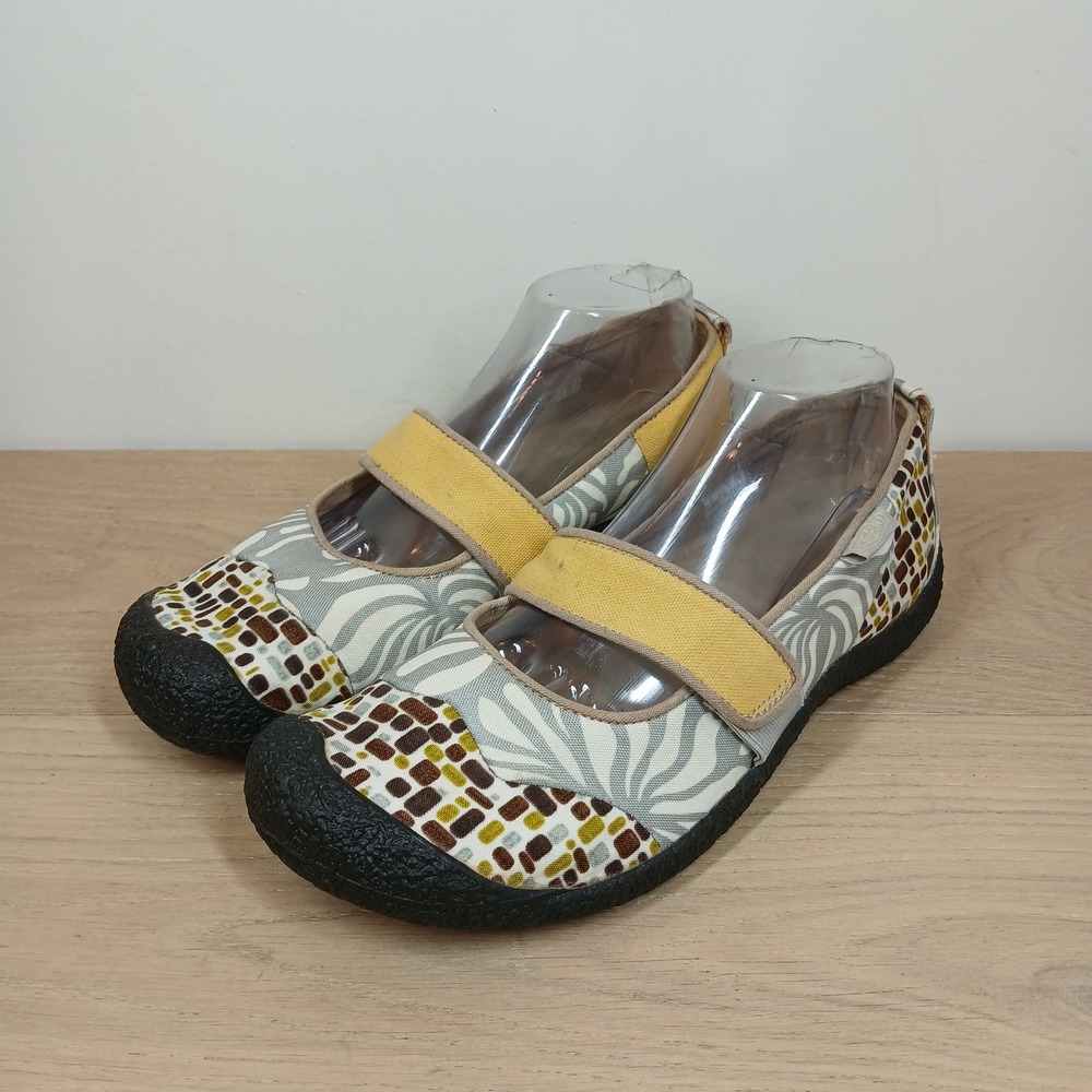 Keen Flat Women 10.5 Multicolor Canvas Hook Loop Outdoor Walking Mary Jane Shoes